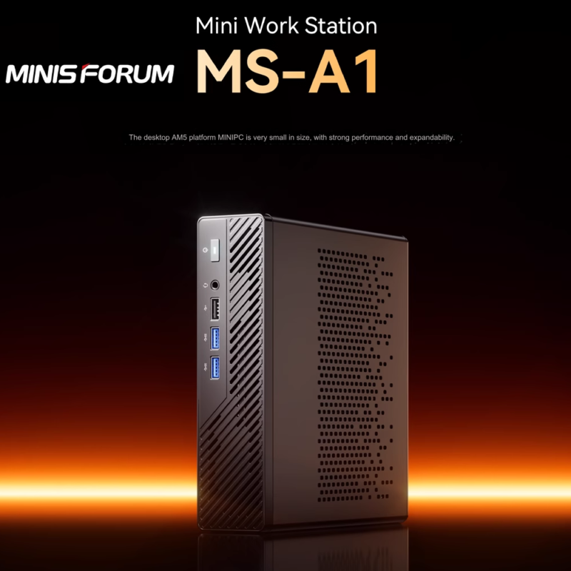 Minisforum MS A1 mini Workstation Máy Trạm đồ họa di động up to Ryzen 9 9000 CPU Desktop